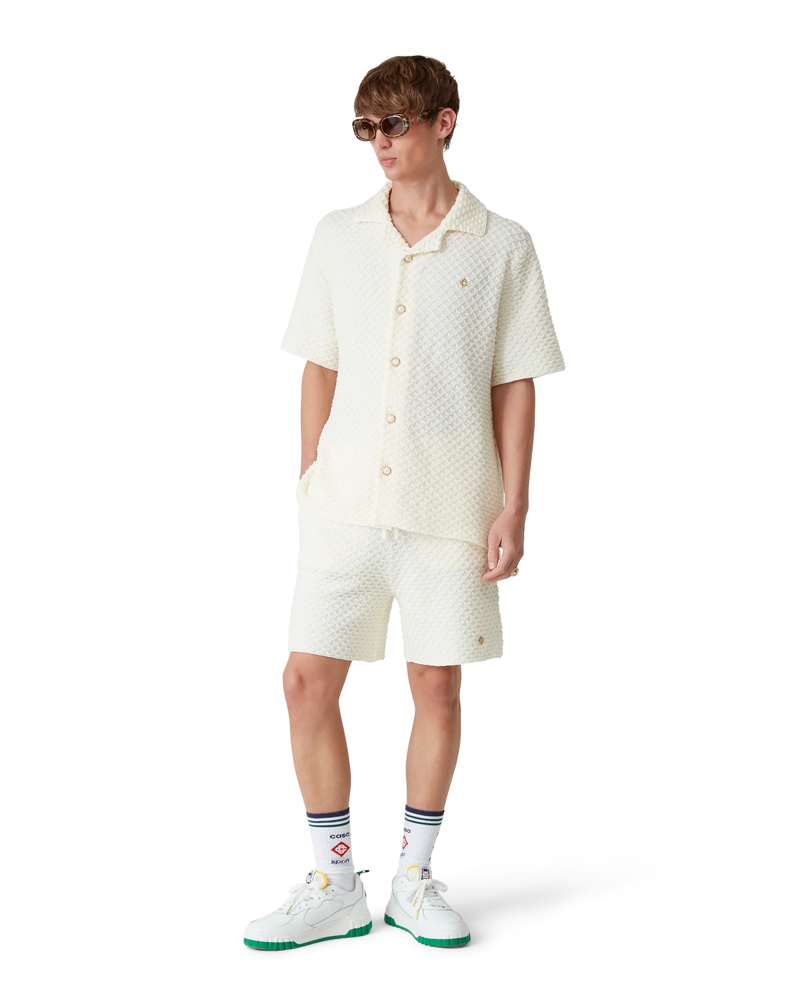 Short en maille texturée